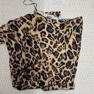 Topshop Leopard Print Maxi Satin skirt